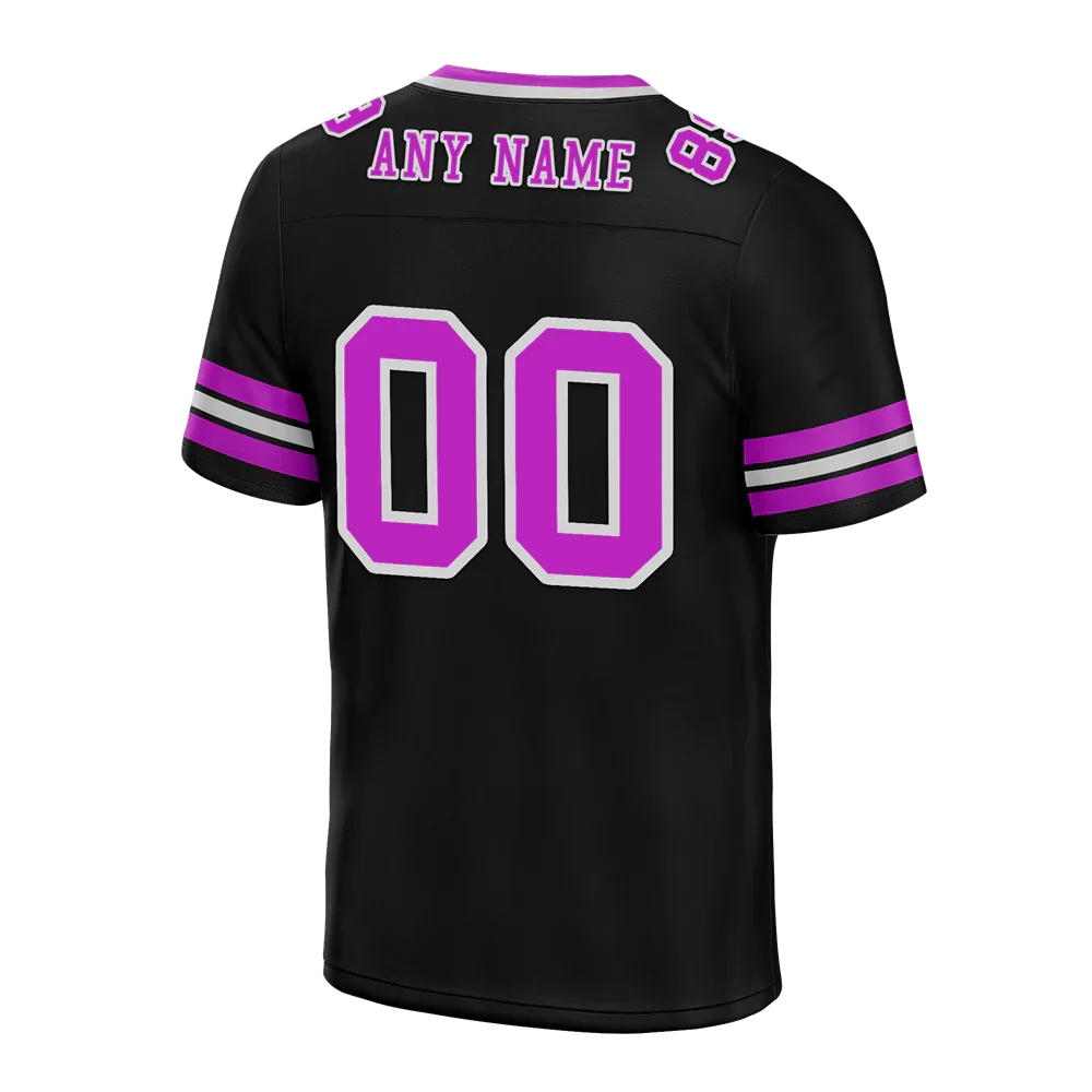 Custom Black Sleeve Stripes Purple Personalized Authentic Football Jersey FBJ02-bc0f0fa - Coolcustomize