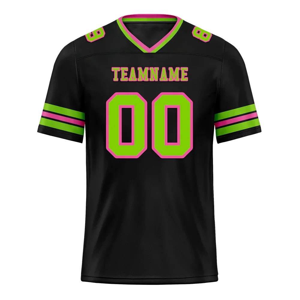 Custom Black Sleeve Stripes Green Personalized Authentic Football Jersey FBJ02-bc0f0fb - Coolcustomize