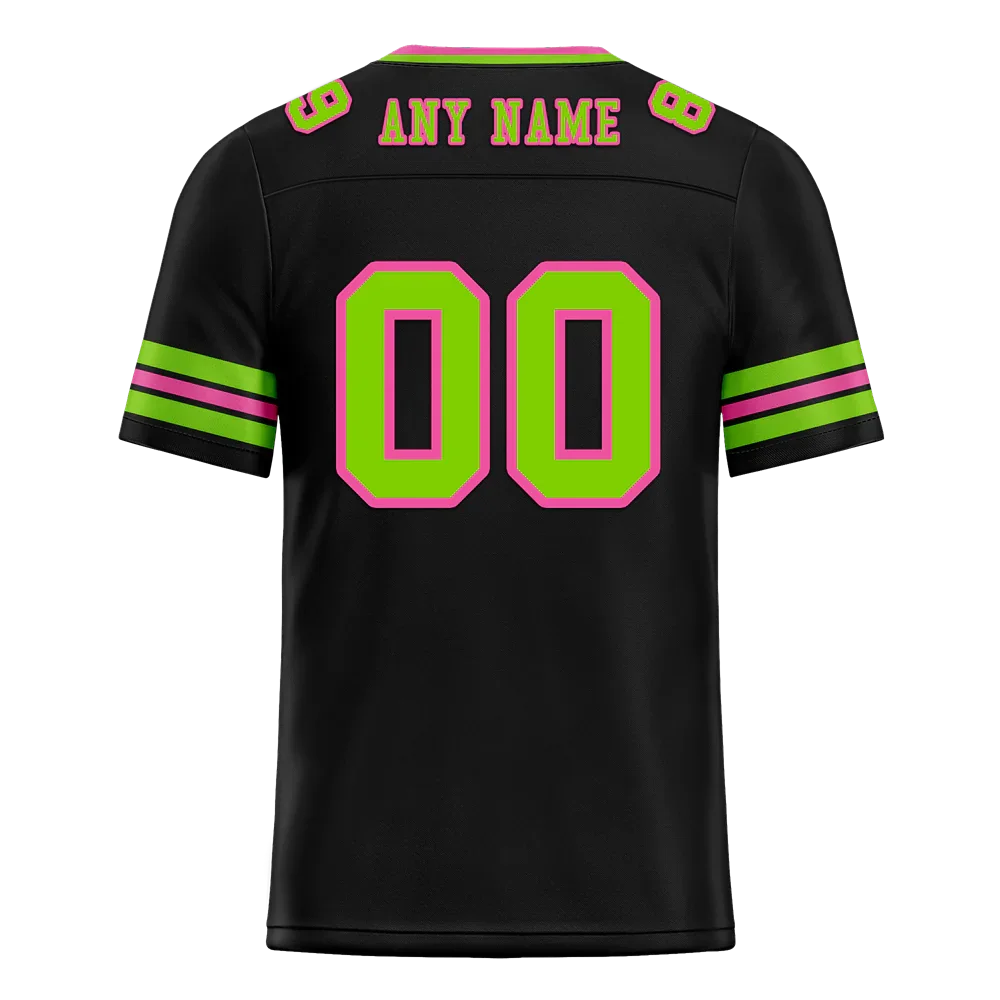 Custom Black Sleeve Stripes Green Personalized Authentic Football Jersey FBJ02-bc0f0fb - Coolcustomize