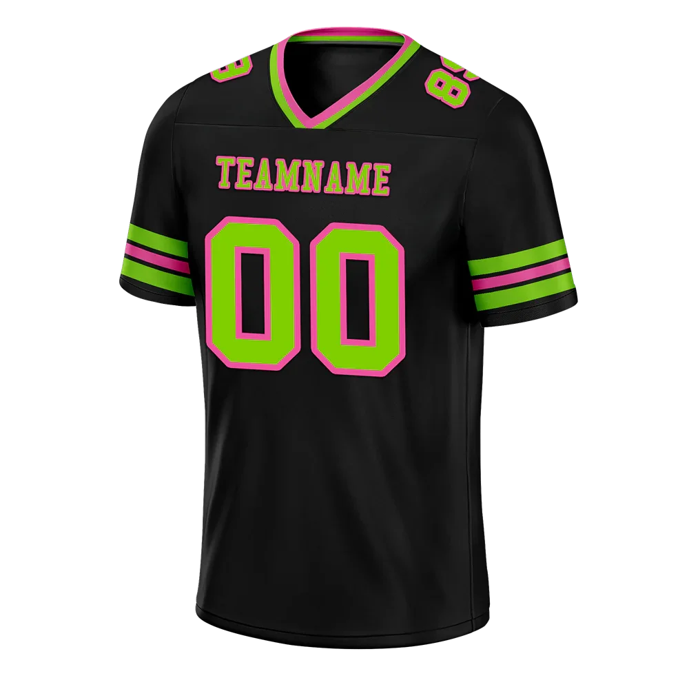 Custom Black Sleeve Stripes Green Personalized Authentic Football Jersey FBJ02-bc0f0fb - Coolcustomize