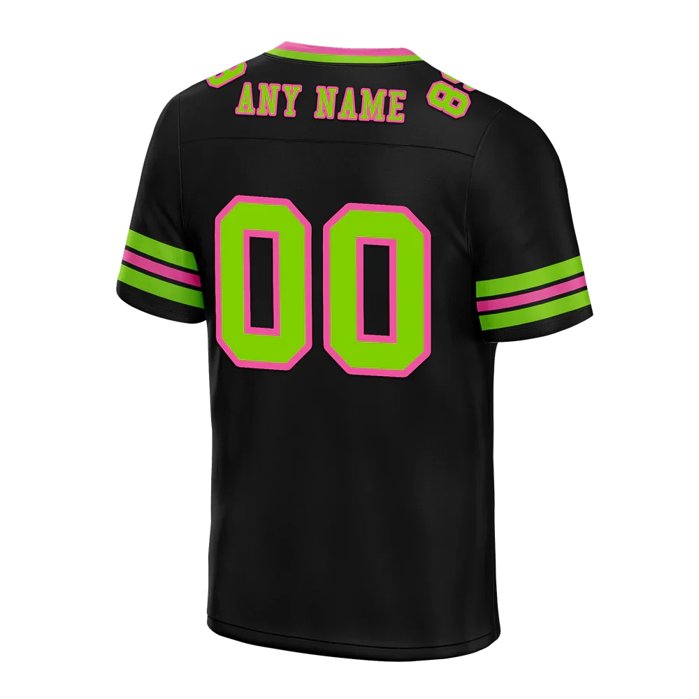 Custom Black Sleeve Stripes Green Personalized Authentic Football Jersey FBJ02-bc0f0fb - Coolcustomize