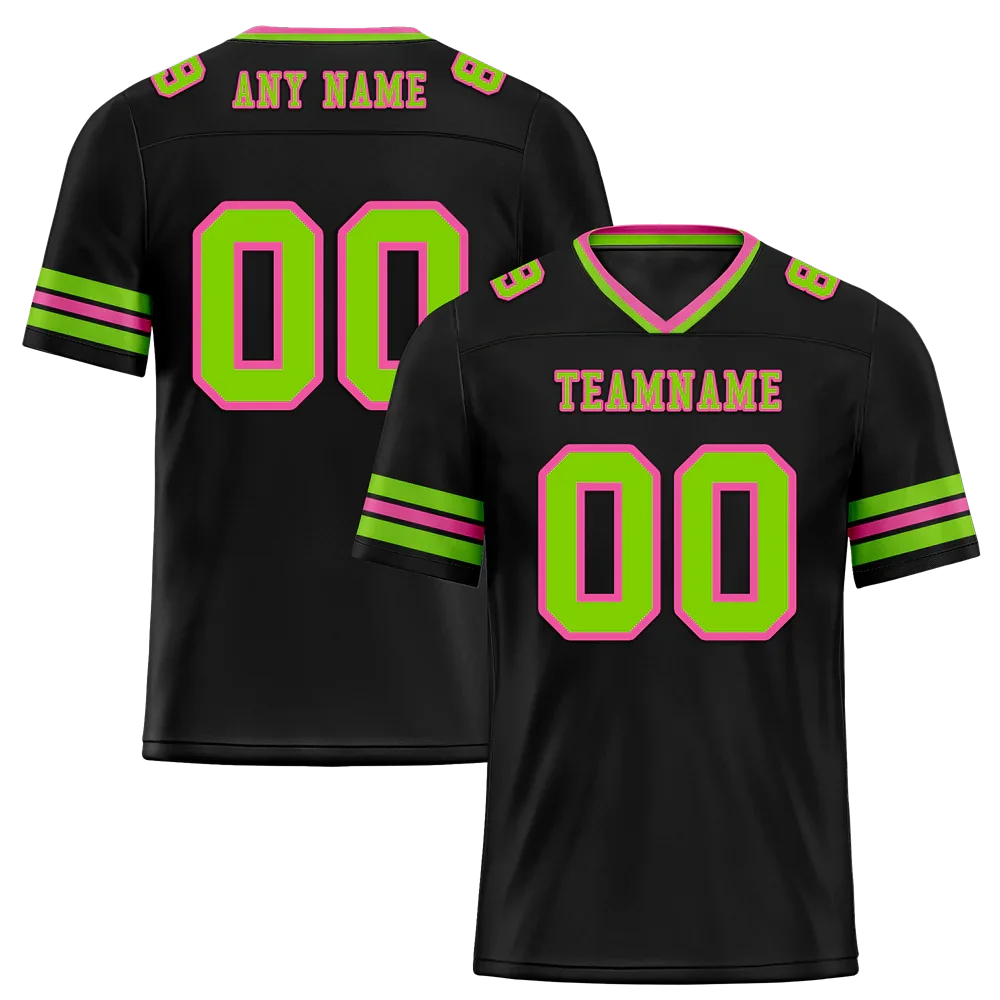 Custom Black Sleeve Stripes Green Personalized Authentic Football Jersey FBJ02-bc0f0fb - Coolcustomize