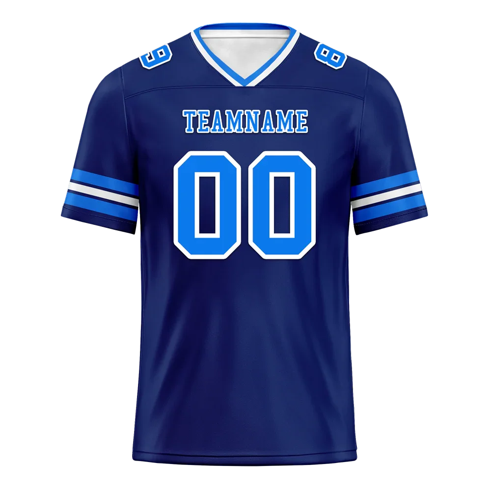 Custom Blue Sleeve Stripes Blue Personalized Authentic Football Jersey FBJ02-bc0f0fc - Coolcustomize