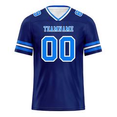 Custom Blue Sleeve Stripes Blue Personalized Authentic Football Jersey FBJ02-bc0f0fc