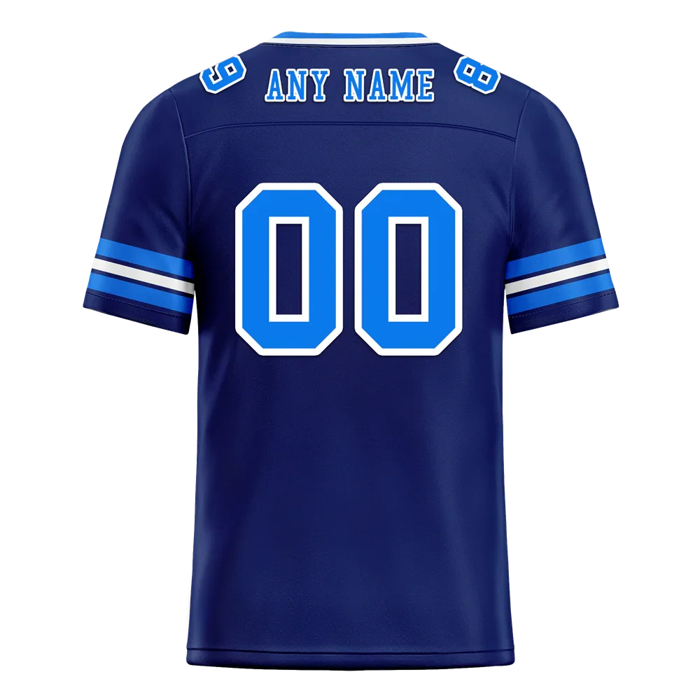 Custom Blue Sleeve Stripes Blue Personalized Authentic Football Jersey FBJ02-bc0f0fc - Coolcustomize