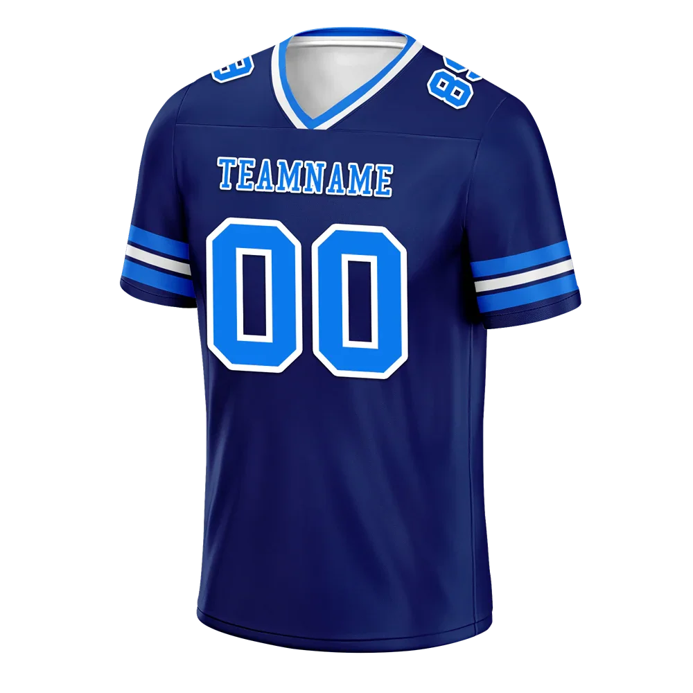 Custom Blue Sleeve Stripes Blue Personalized Authentic Football Jersey FBJ02-bc0f0fc - Coolcustomize