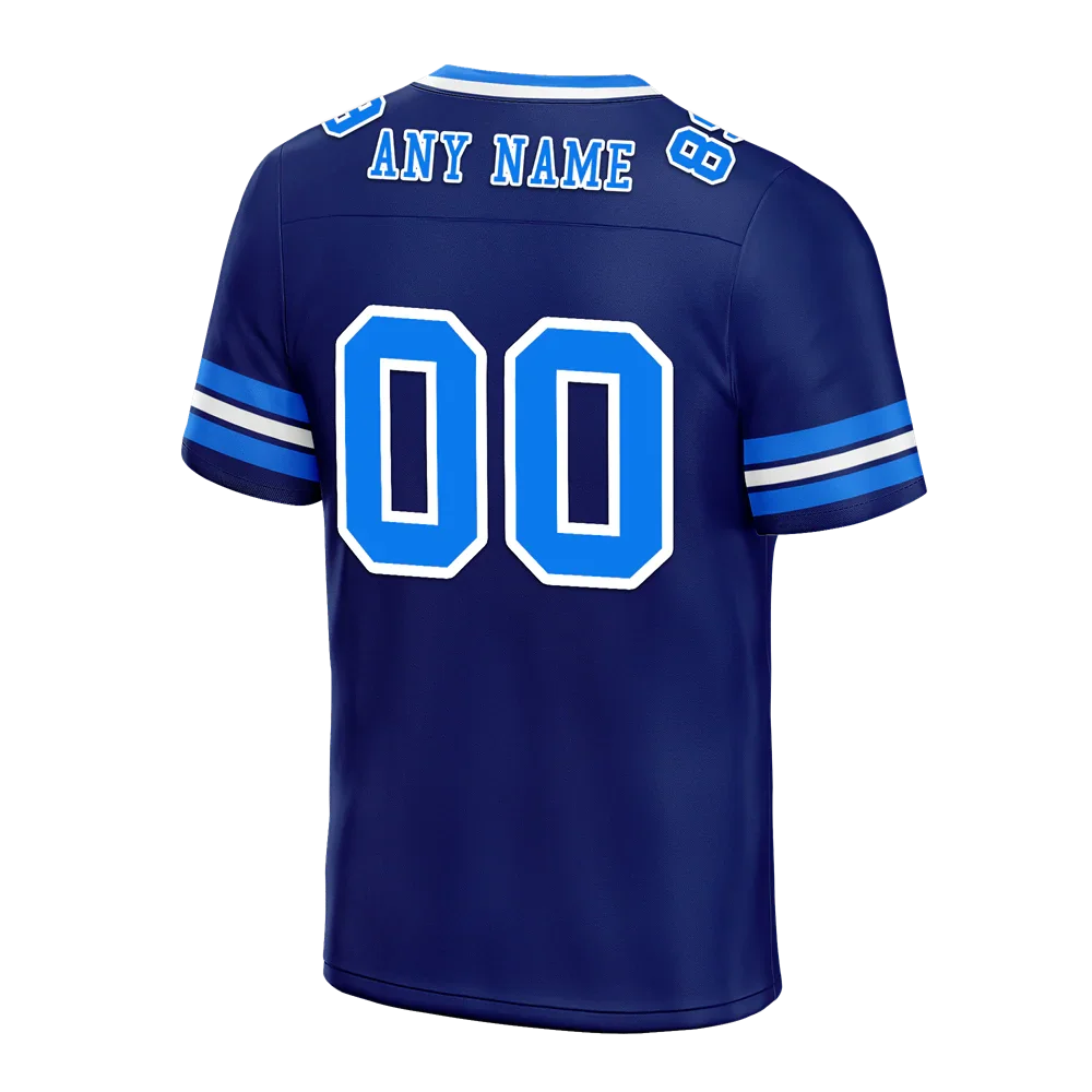 Custom Blue Sleeve Stripes Blue Personalized Authentic Football Jersey FBJ02-bc0f0fc - Coolcustomize