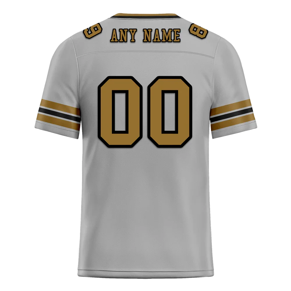 Custom Grey Sleeve Stripes Grey Personalized Authentic Football Jersey FBJ02-bc0f0fd - Coolcustomize