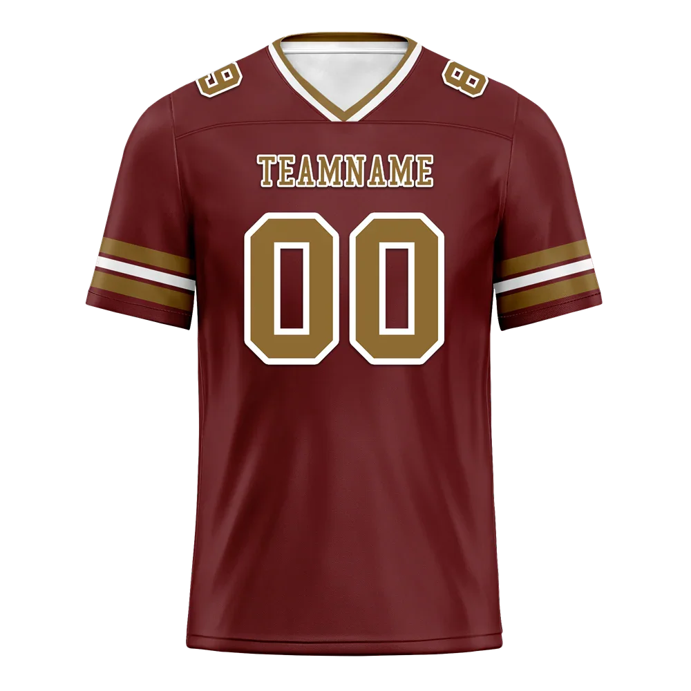 Custom Brown Sleeve Stripes Orange Personalized Authentic Football Jersey FBJ02-bc0f0fe - Coolcustomize