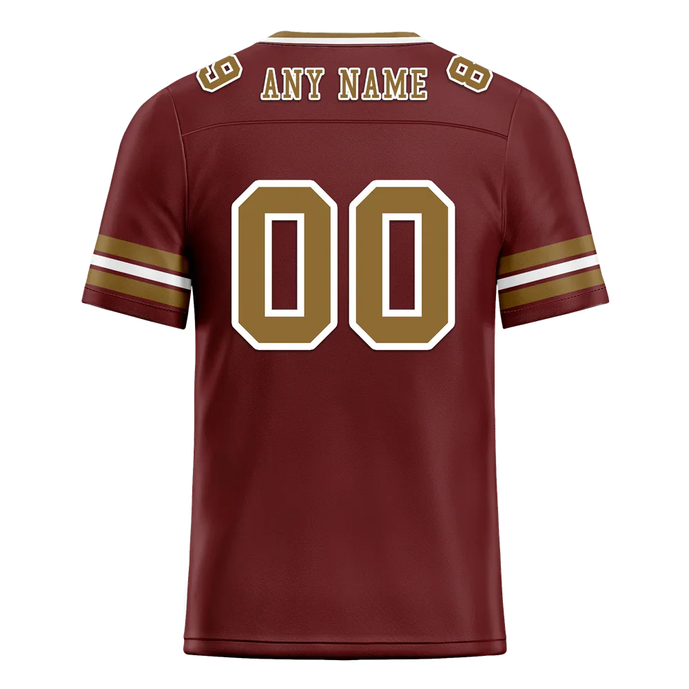Custom Brown Sleeve Stripes Orange Personalized Authentic Football Jersey FBJ02-bc0f0fe - Coolcustomize