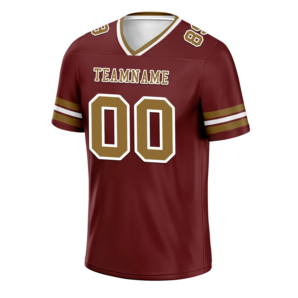 Custom Brown Sleeve Stripes Orange Personalized Authentic Football Jersey FBJ02-bc0f0fe - Coolcustomize