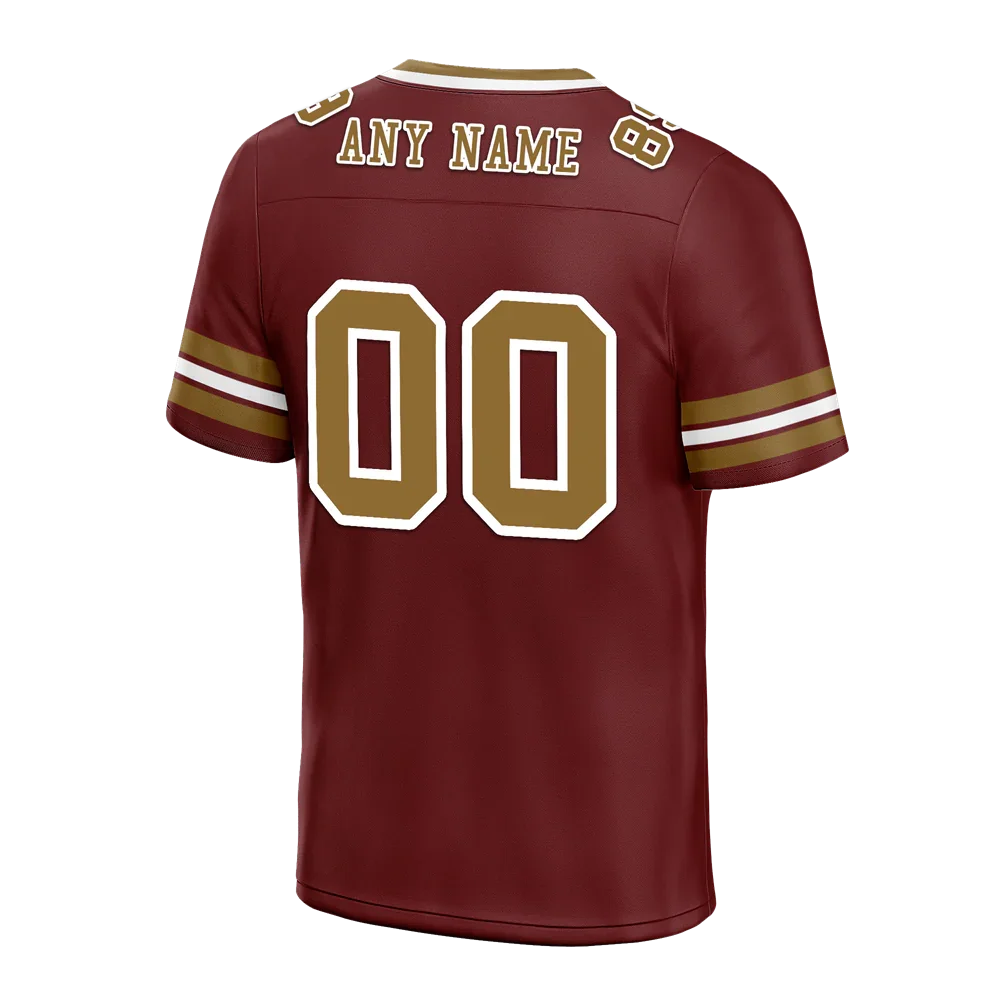 Custom Brown Sleeve Stripes Orange Personalized Authentic Football Jersey FBJ02-bc0f0fe - Coolcustomize
