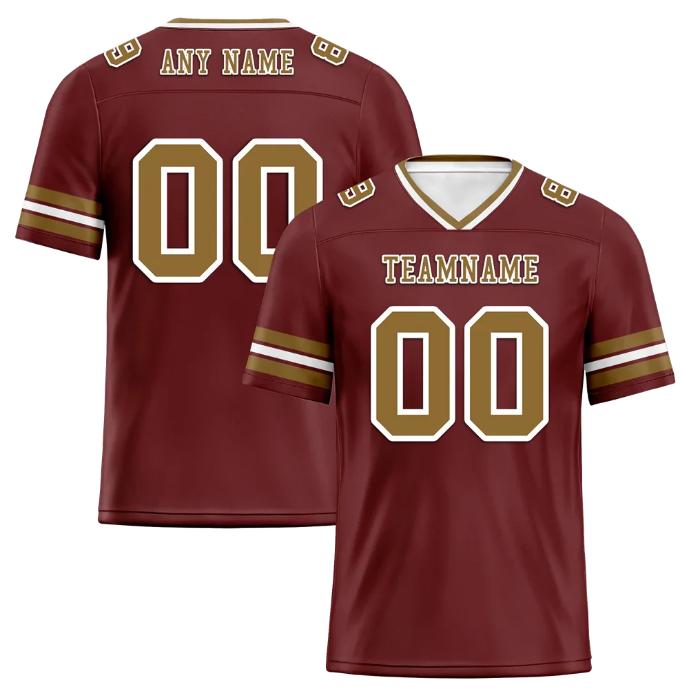 Custom Brown Sleeve Stripes Orange Personalized Authentic Football Jersey FBJ02-bc0f0fe - Coolcustomize