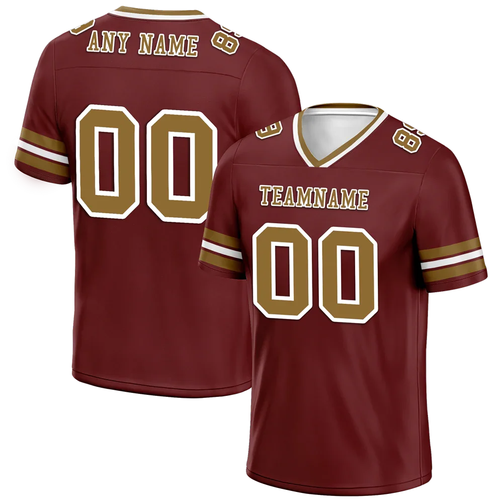 Custom Brown Sleeve Stripes Orange Personalized Authentic Football Jersey FBJ02-bc0f0fe - Coolcustomize