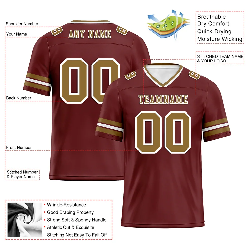 Custom Brown Sleeve Stripes Orange Personalized Authentic Football Jersey FBJ02-bc0f0fe - Coolcustomize