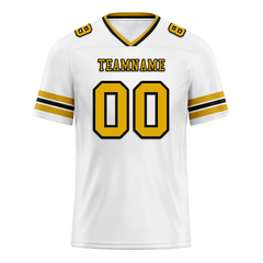 Custom White Sleeve Stripes Yellow Personalized Authentic Football Jersey FBJ02-bc0f0f7