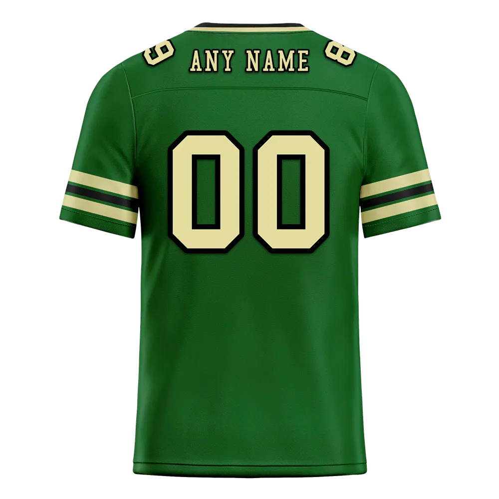 Custom Green Sleeve Stripes Yellow Personalized Authentic Football Jersey FBJ02-bc0f0f9 - Coolcustomize