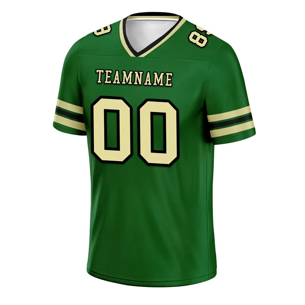 Custom Green Sleeve Stripes Yellow Personalized Authentic Football Jersey FBJ02-bc0f0f9 - Coolcustomize