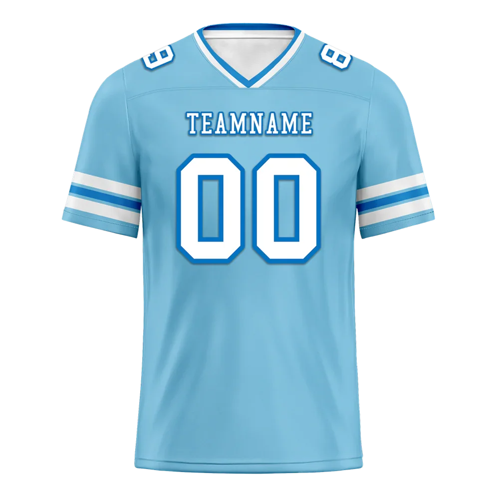 Custom Aqua Sleeve Stripes White Personalized Authentic Football Jersey FBJ02-bc0f07a - Coolcustomize
