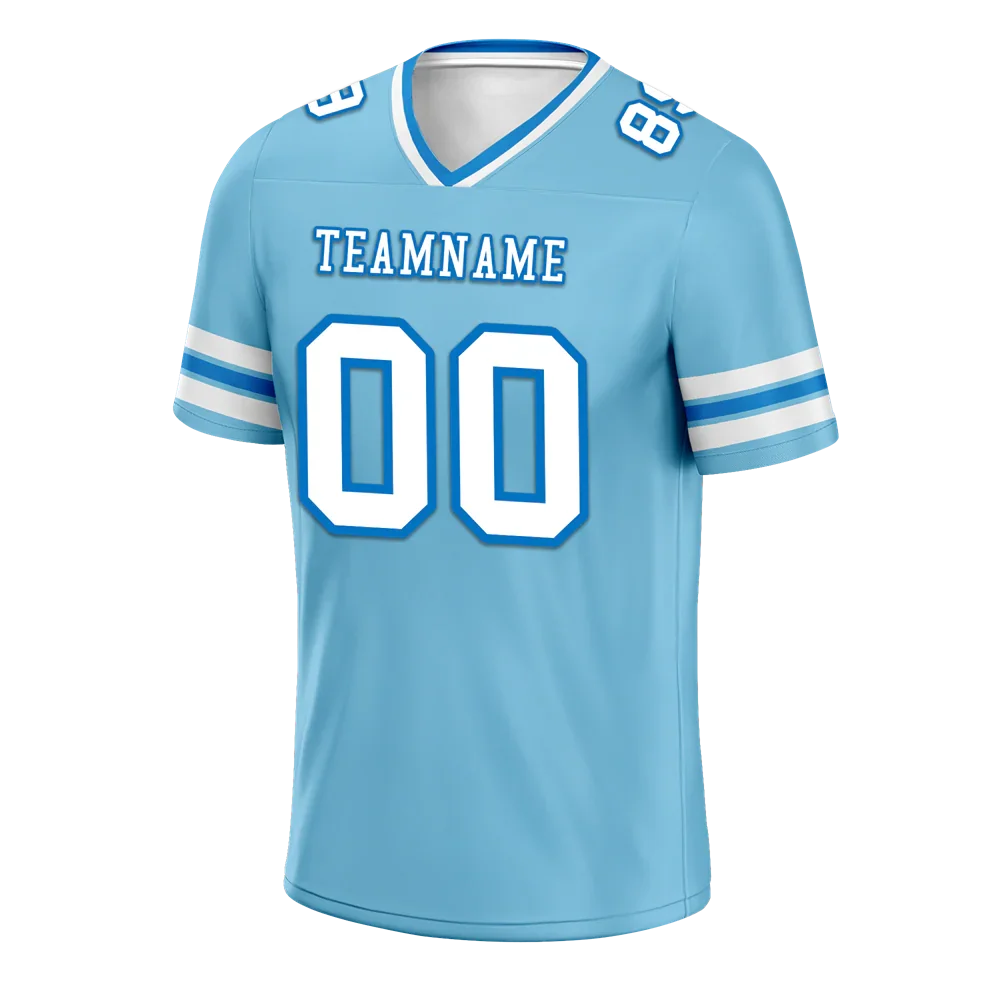 Custom Aqua Sleeve Stripes White Personalized Authentic Football Jersey FBJ02-bc0f07a - Coolcustomize