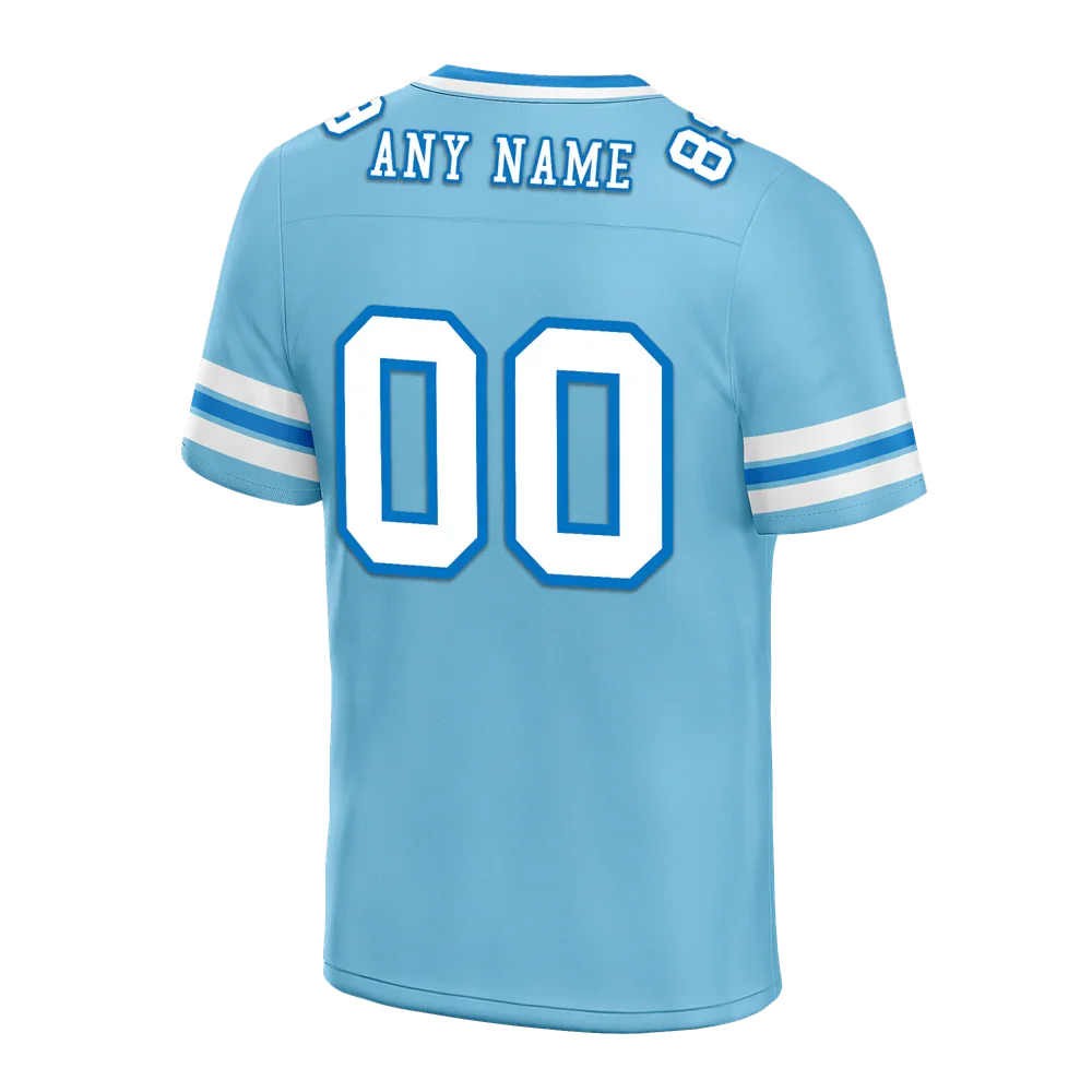 Custom Aqua Sleeve Stripes White Personalized Authentic Football Jersey FBJ02-bc0f07a - Coolcustomize