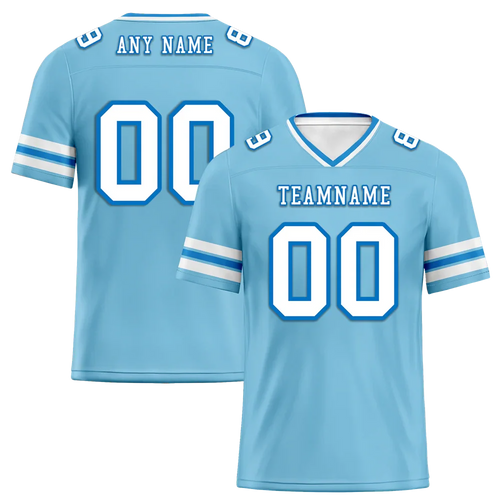 Custom Aqua Sleeve Stripes White Personalized Authentic Football Jersey FBJ02-bc0f07a - Coolcustomize