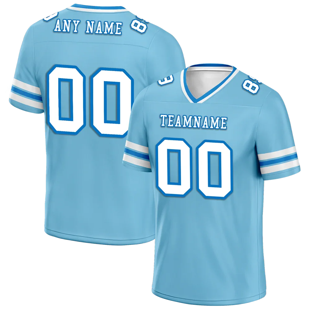 Custom Aqua Sleeve Stripes White Personalized Authentic Football Jersey FBJ02-bc0f07a - Coolcustomize