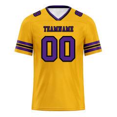 Custom Yellow Sleeve Stripes Purple Personalized Authentic Football Jersey FBJ02-bc0f07c