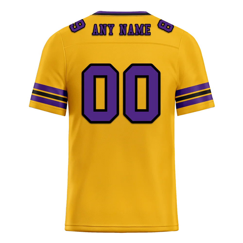Custom Yellow Sleeve Stripes Purple Personalized Authentic Football Jersey FBJ02-bc0f07c - Coolcustomize