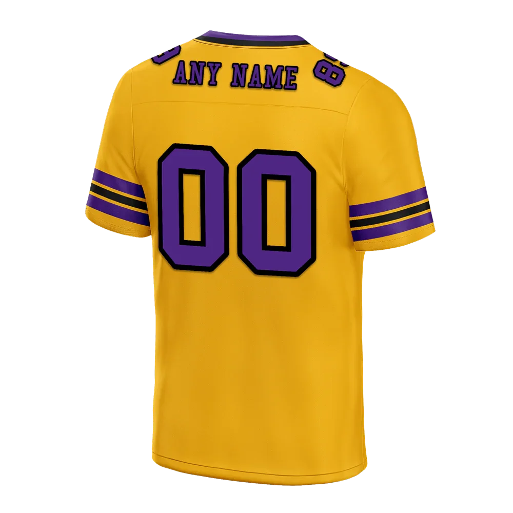 Custom Yellow Sleeve Stripes Purple Personalized Authentic Football Jersey FBJ02-bc0f07c - Coolcustomize