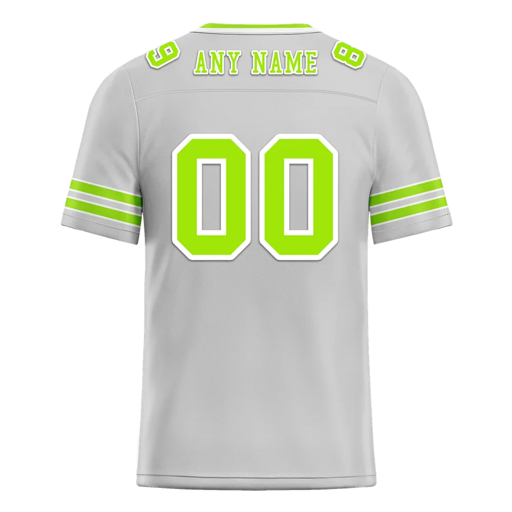 Custom Grey Sleeve Stripes Green Personalized Authentic Football Jersey FBJ02-bc0f078 - Coolcustomize