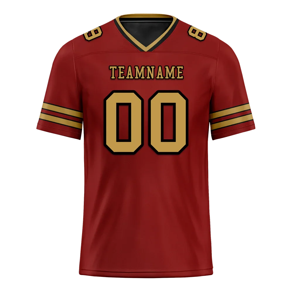 Custom Brown Sleeve Stripes Orange Personalized Authentic Football Jersey FBJ02-bc0f079 - Coolcustomize