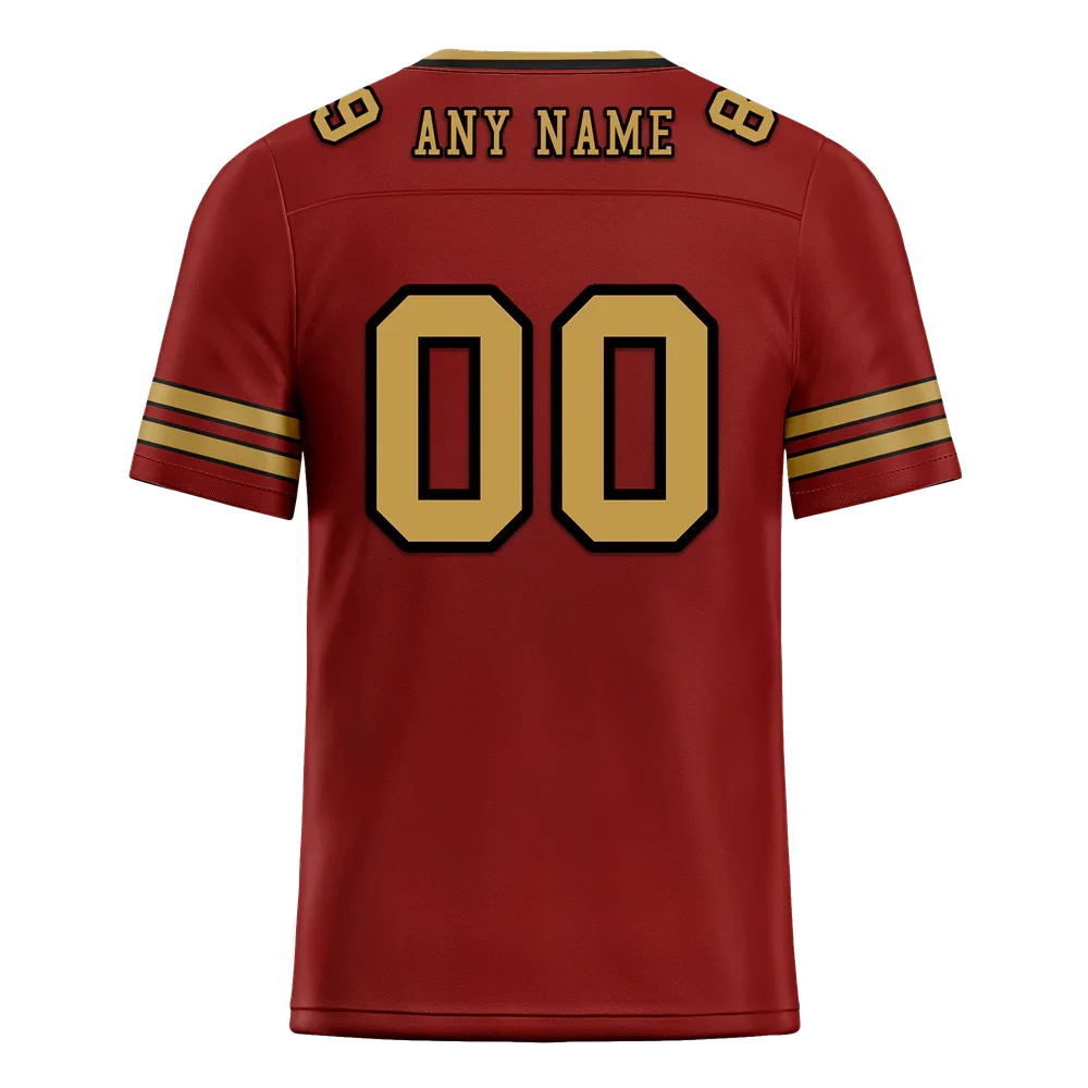 Custom Brown Sleeve Stripes Orange Personalized Authentic Football Jersey FBJ02-bc0f079 - Coolcustomize