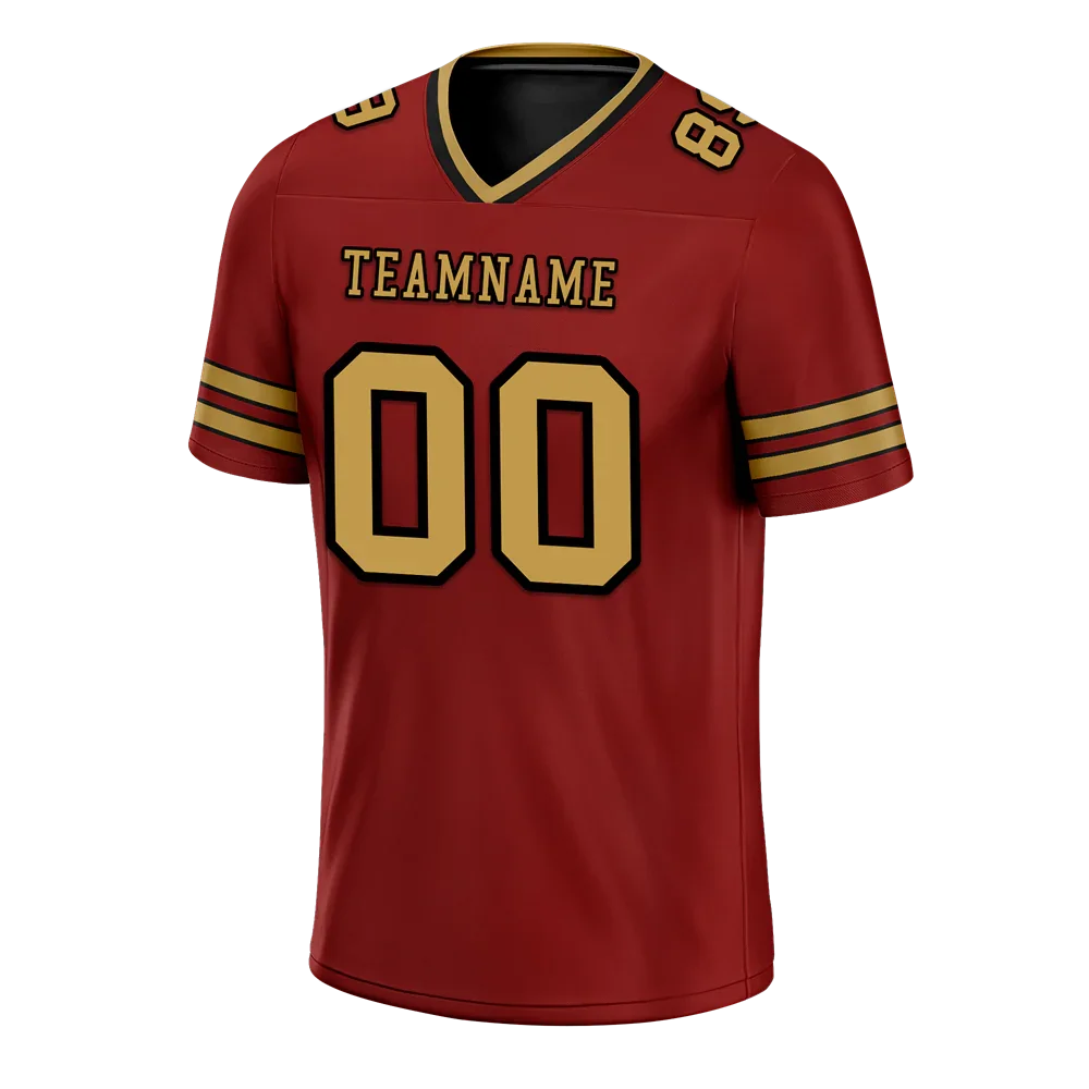 Custom Brown Sleeve Stripes Orange Personalized Authentic Football Jersey FBJ02-bc0f079 - Coolcustomize