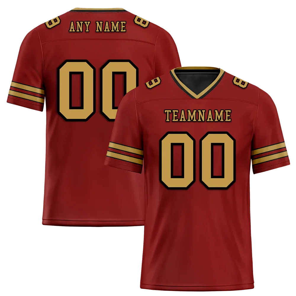 Custom Brown Sleeve Stripes Orange Personalized Authentic Football Jersey FBJ02-bc0f079 - Coolcustomize
