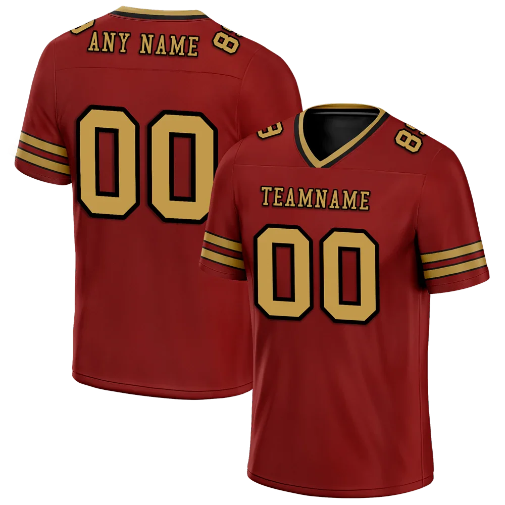 Custom Brown Sleeve Stripes Orange Personalized Authentic Football Jersey FBJ02-bc0f079 - Coolcustomize