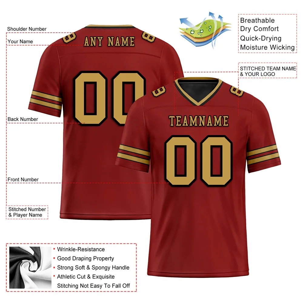 Custom Brown Sleeve Stripes Orange Personalized Authentic Football Jersey FBJ02-bc0f079 - Coolcustomize