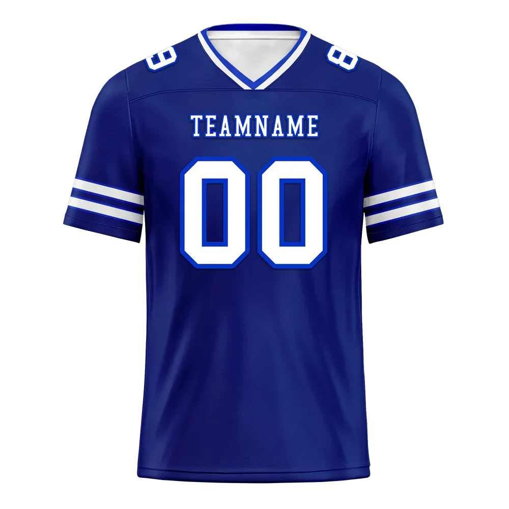 Custom Blue Sleeve Stripes White Personalized Authentic Football Jersey FBJ02-bc0f08a - Coolcustomize