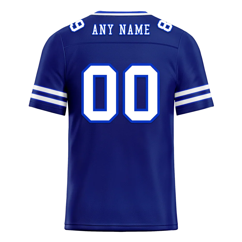 Custom Blue Sleeve Stripes White Personalized Authentic Football Jersey FBJ02-bc0f08a - Coolcustomize