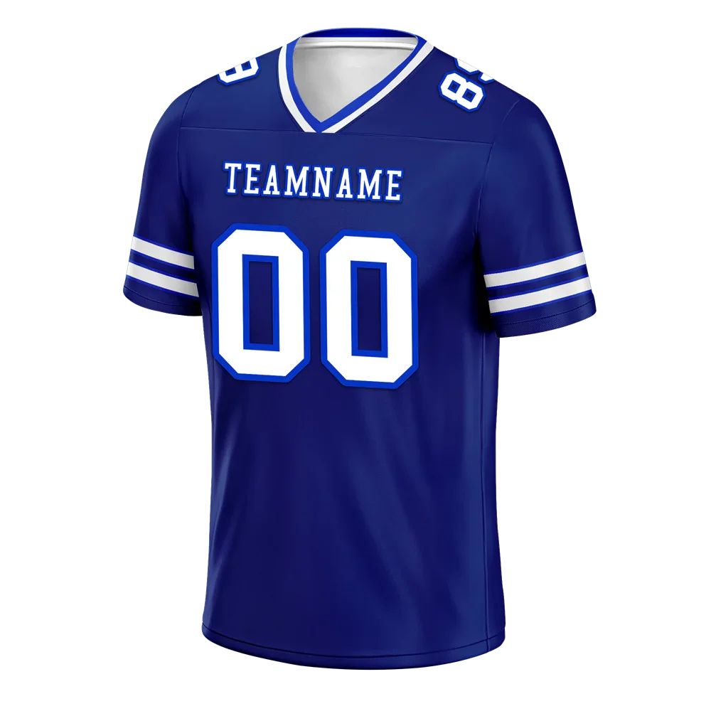 Custom Blue Sleeve Stripes White Personalized Authentic Football Jersey FBJ02-bc0f08a - Coolcustomize