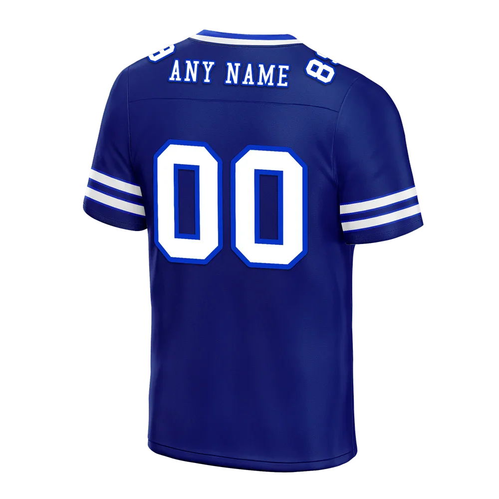 Custom Blue Sleeve Stripes White Personalized Authentic Football Jersey FBJ02-bc0f08a - Coolcustomize