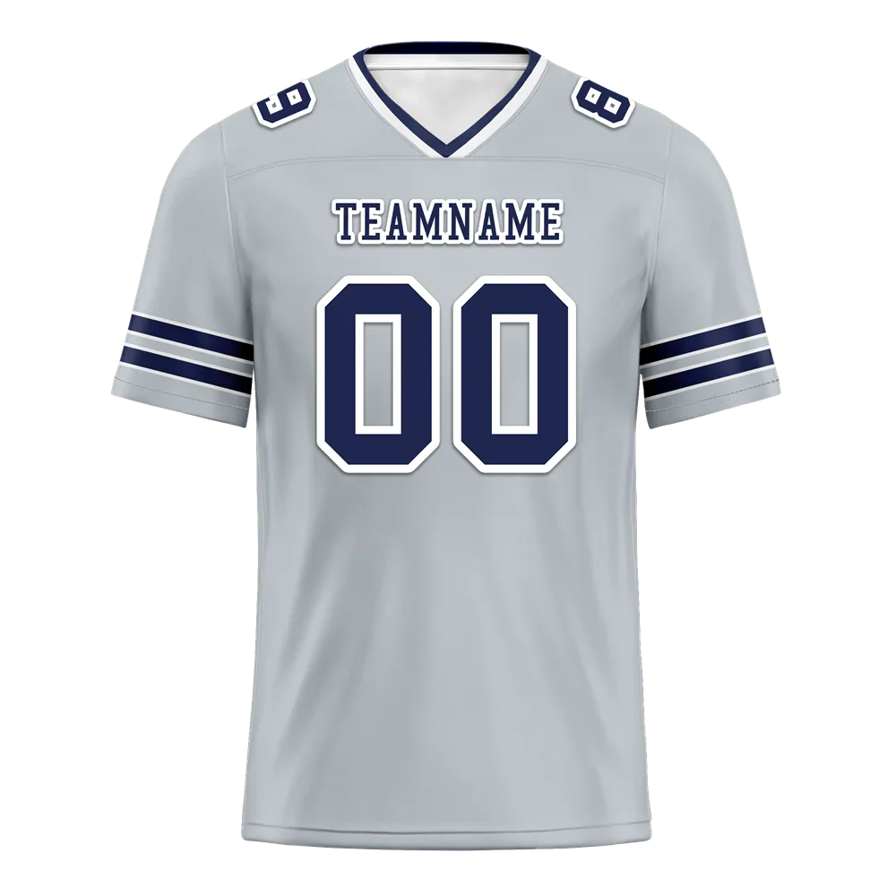Custom Grey Sleeve Stripes Black Personalized Authentic Football Jersey FBJ02-bc0f08b - Coolcustomize