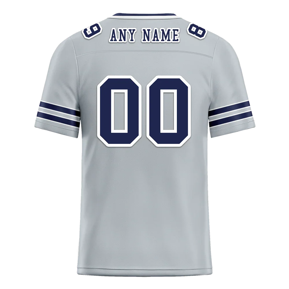Custom Grey Sleeve Stripes Black Personalized Authentic Football Jersey FBJ02-bc0f08b - Coolcustomize