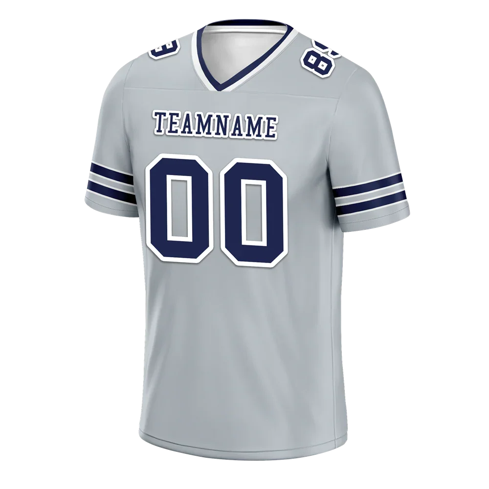 Custom Grey Sleeve Stripes Black Personalized Authentic Football Jersey FBJ02-bc0f08b - Coolcustomize