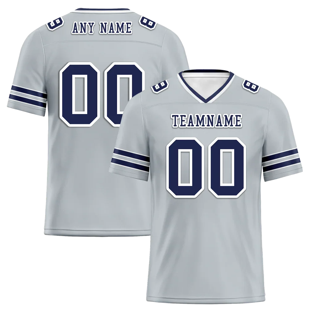 Custom Grey Sleeve Stripes Black Personalized Authentic Football Jersey FBJ02-bc0f08b - Coolcustomize
