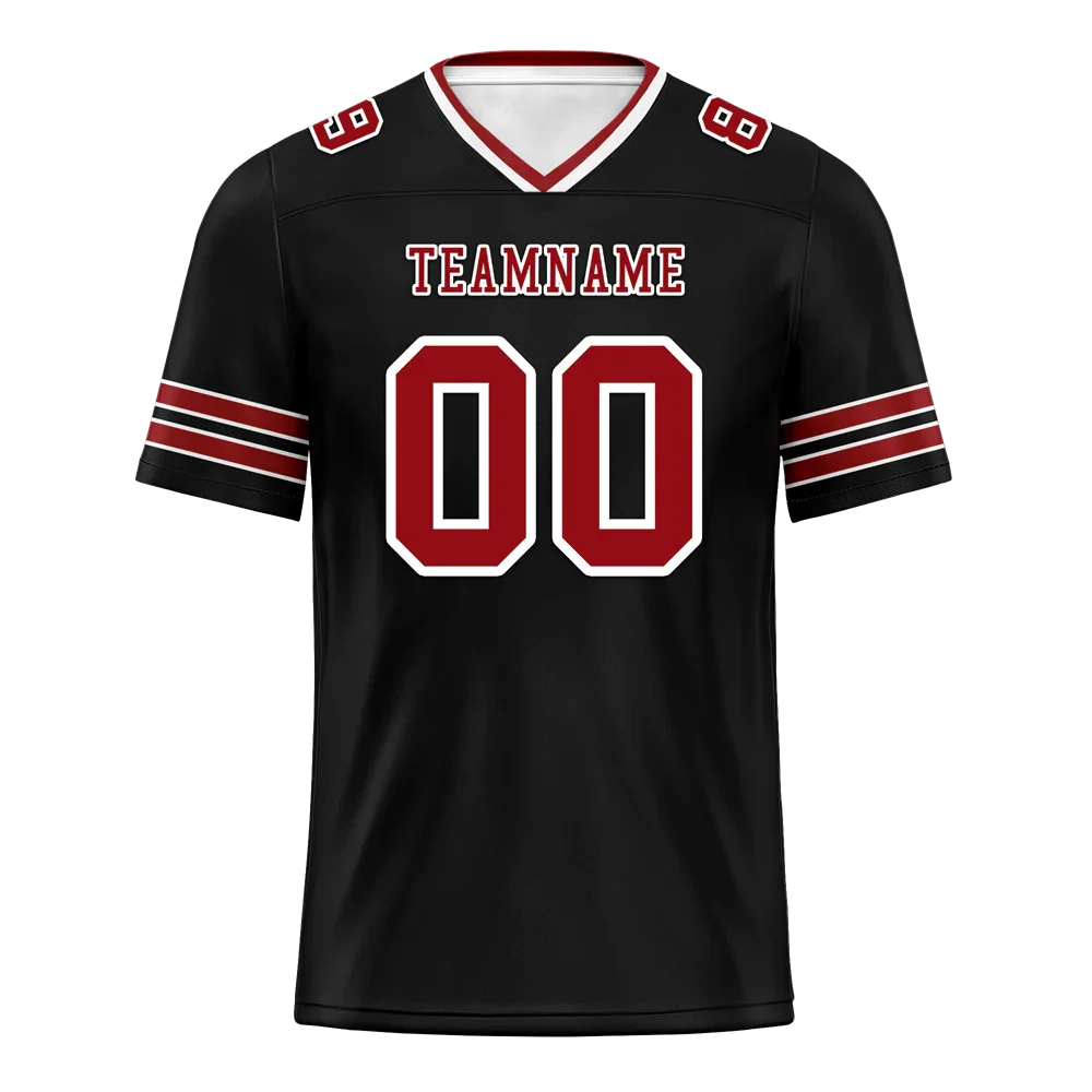 Custom Black Sleeve Stripes Brown Personalized Authentic Football Jersey FBJ02-bc0f08c - Coolcustomize