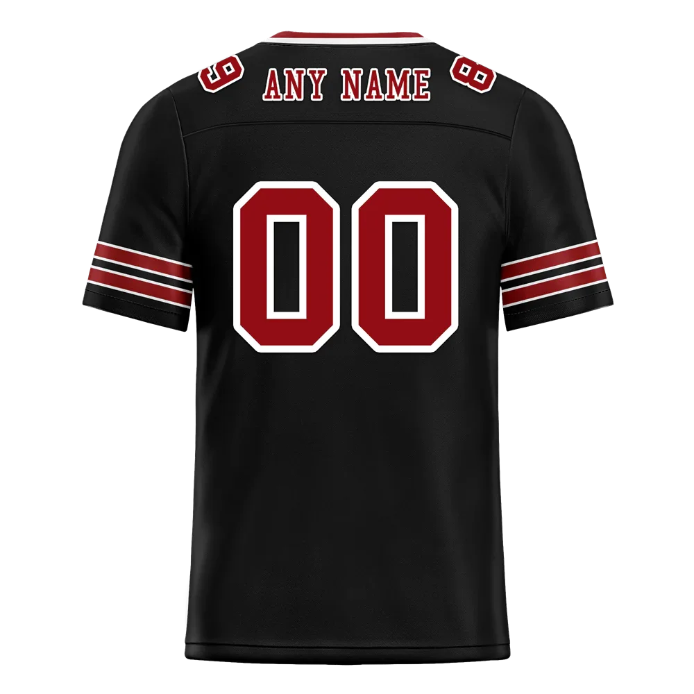 Custom Black Sleeve Stripes Brown Personalized Authentic Football Jersey FBJ02-bc0f08c - Coolcustomize