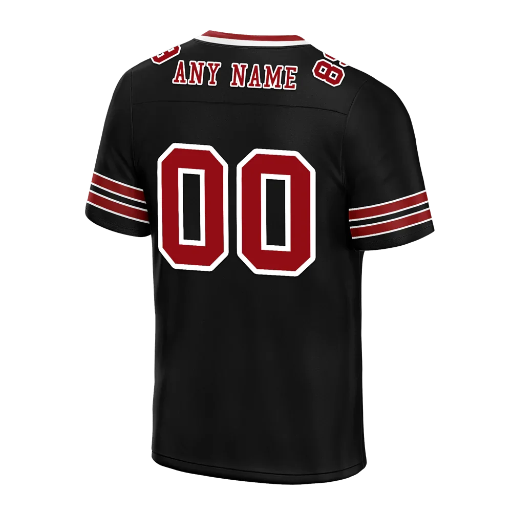 Custom Black Sleeve Stripes Brown Personalized Authentic Football Jersey FBJ02-bc0f08c - Coolcustomize