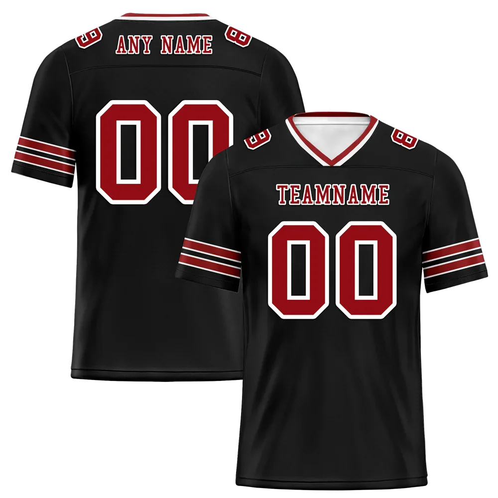 Custom Black Sleeve Stripes Brown Personalized Authentic Football Jersey FBJ02-bc0f08c - Coolcustomize