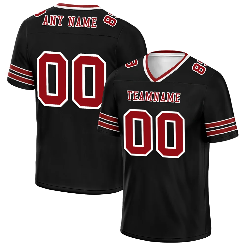 Custom Black Sleeve Stripes Brown Personalized Authentic Football Jersey FBJ02-bc0f08c - Coolcustomize